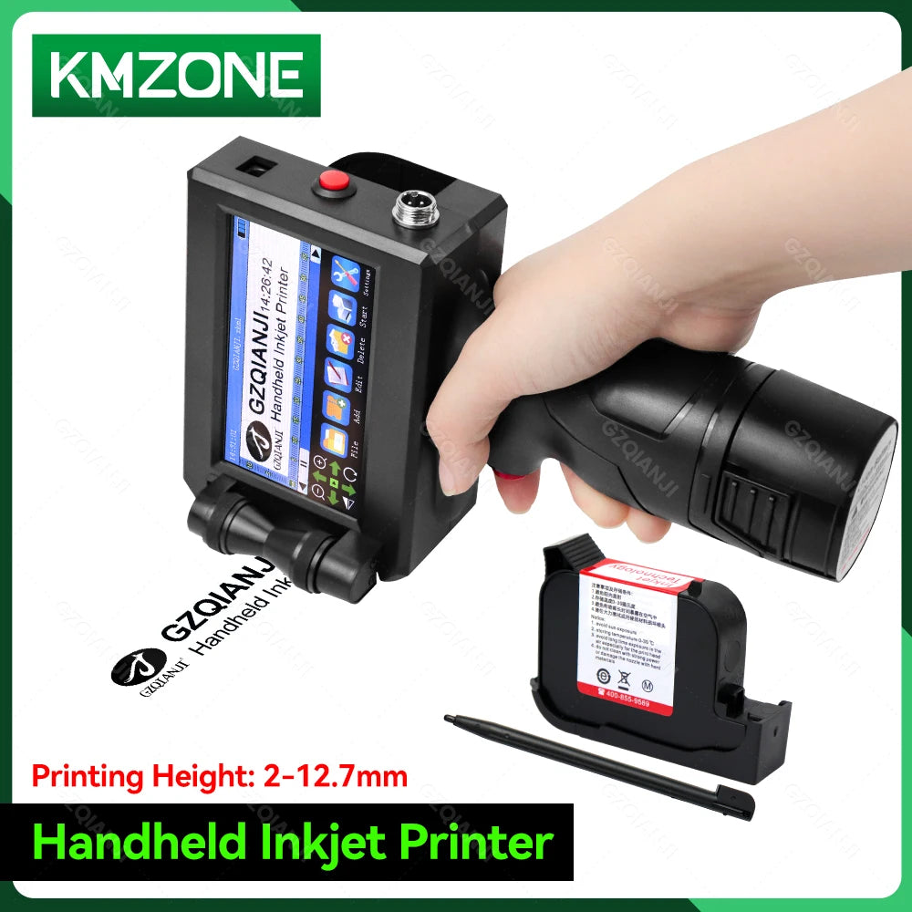 12.7Mm Image Picture QR Code Serial Number Portable Online Printer Handheld Thermal Inkjet TIJ Maker Machine with Ink Cartridge